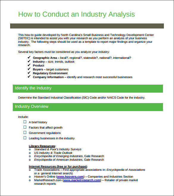 Free Industry Analysis